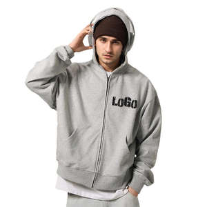 Sweat-shirts à capuche unisexes en polaire d'hiver avec logo personnalisé, broderie 3D, vente chaude, haute qualité, surdimensionnés, épaules tombantes, cordons colorés - Product Image 3