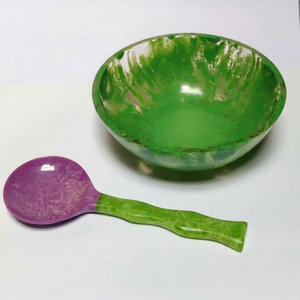 22. Tazón de Resina de Lujo con Patrón Azul y Blanco Inspirado en el Océano para una Presentación Elegante de Frutas, Decoración de Mesa de Comedor y Estilo Moderno - Product Image 1