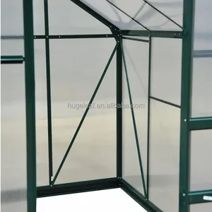 Invernadero de jardín de policarbonato con marco de aluminio, gran oferta, con puerta corredera única