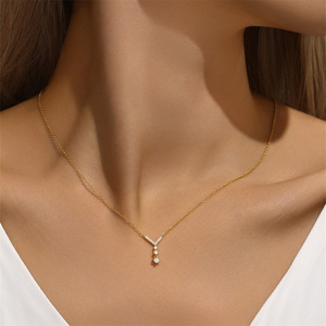 Collar de Perlas y Circonitas de la Serie de Moda Geometría S925 - Product Image 3