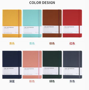 Cuadernos y planificadores de lino y cuero A5 Cierre elástico 100 hojas Diario encuadernado en espiral con páginas forradas-Regalo - Product Image 6