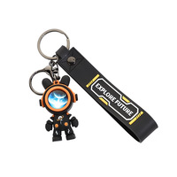 Porte-clés en peluche PVC Lapin Ciel Étoilé avec Masque, Série Exploration Spatiale Créative, Ours Astronaute, Breloque de Sac, Poupée Cadeau