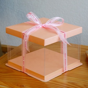 <b>Boxes</b> for Cake & Birthday Gifts Square Round Plastic Cake Packaging Box Transparent Cake Box - Product Image 2