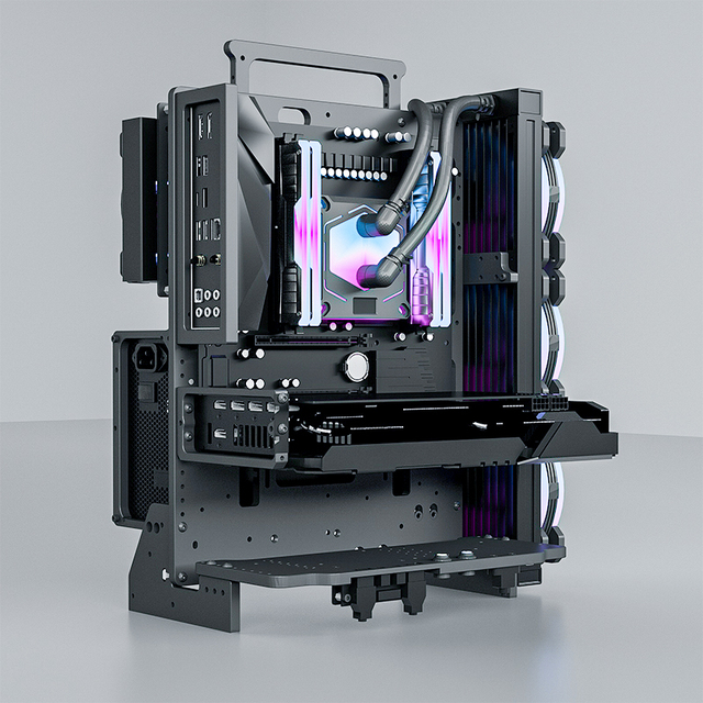 Socooler M-ATX Mid-tower Aluminum DIY PC Open-style Gaming Chassis Brand New Design for Desktop Use with USB Front Ports