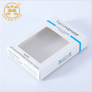 Cajas de Papel Personalizadas al por Mayor con Ventana Transparente para Calcetines, Embalaje para Comercio Electrónico, Caja de Cartón Blanca con Doble Solapa para Ropa - Product Image 4