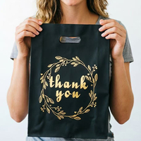 Sac de courses en plastique réutilisable personnalisé « Merci » en promotion, sac de transport durable en LDPE/HDPE, sac en plastique découpé pour usage quotidien en vente au détail