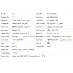 100% nouveaux modèles lcd complets G215HVN01.1 prêts à expédier écrans lcd - Product Image 4