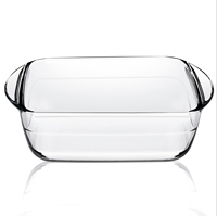 Plaque de verre carrée résistante à la chaleur en borosilicate 1L pour la cuisson des aliments Plaque de cuisson carrée en verre trempé
