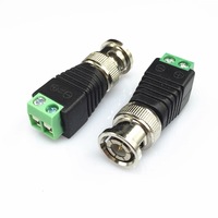 Conector BNC de Cabeza Giratoria Q9 Macho a 2 Pares Trenzados, Conector de Terminal ABS sin Soldadura para 126 Terminales Positivos y Negativos de Audio y Video
