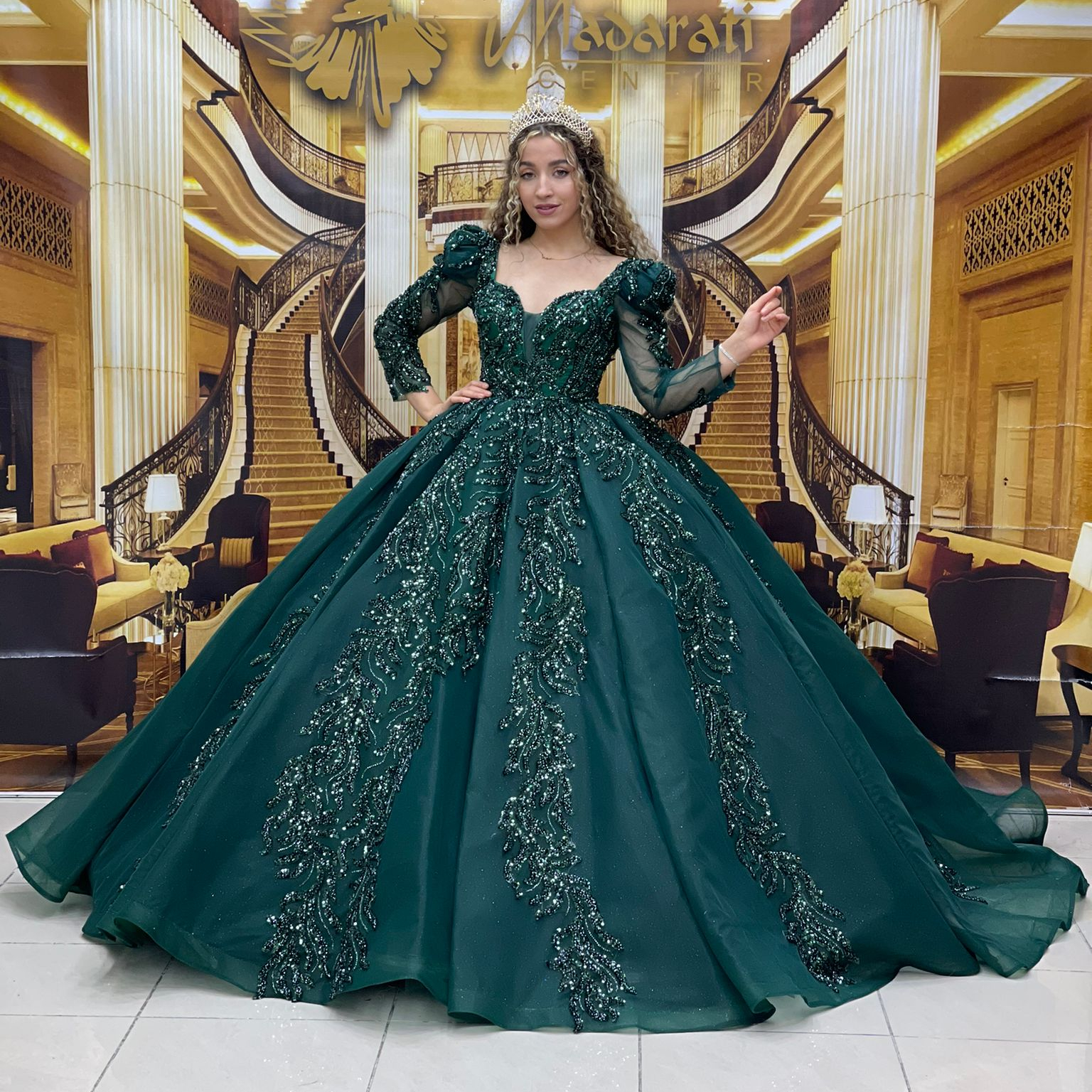 slim fit dress slacks Hunter Green Lace Dress – Addictive Apparel main image 1
