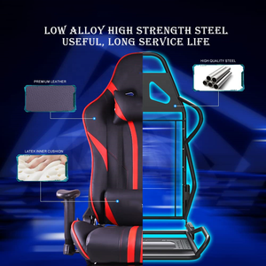 Vente en gros de mobilier de bureau Fauteuil de gaming ergonomique à LED avec massage et haut-parleurs Cadeira Gamer RGB Preto Rodas de silicone <span class=keywords><strong>DR</strong></span> - Product Image 6