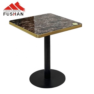 Tùy chỉnh phong cách hiện đại chất lượng cao vuông nhà hàng Dinning bảng ván ép và Laminate với khung kim loại với kim loại cạnh - Product Image 3