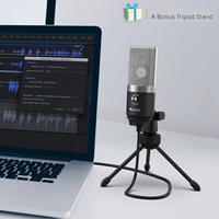 Microphone de jeu professionnel Fifine Kit de microphone d'ordinateur à condensateur USB de bureau