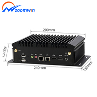 PC Industrial Integrado Sin Ventilador ZOOMWIN |   Mini Computadora Robusta con 2 Puertos RS232 COM y Múltiples Puertos USB para Automatización de Fábrica e IoT