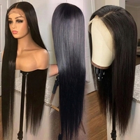 Perruque longue et droite en dentelle HD transparente 13*4, cheveux humains vietnamiens bruts, naturelle, sans colle, adhésive, vente en gros