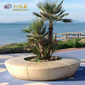 Nuevos Materiales de Construcción de Piedra, Banco de Hormigón GRC para Árboles Xms006, Asientos para Parques al Aire Libre - Product Image 3