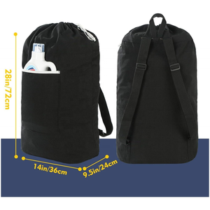 Oxford Large Capacity Front Drawstring <strong>Laundry</strong> Basket <strong>Black</strong> Washable and Adjustable <strong>Bin</strong> - Product Image 4