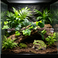 Branche de forêt artificielle à l'aspect naturel, pliable, avec 2 ventouses puissantes pour la décoration de terrariums de caméléons, geckos et serpents