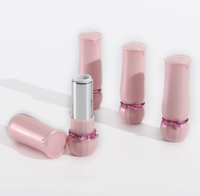 Tube de rouge à lèvres rose mignon de 3,5 ml avec motif papillon, tube vide pour rouge à lèvres ou baume à lèvres pour filles, logo personnalisé, vente en gros