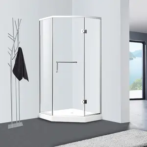 Charnière en aluminium en forme de diamant pour salle de bain Cabine de douche en verre avec cadre