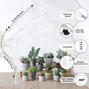 Lampe horticole de croissance LED, 3 têtes réglables, minuterie/connexion usb, spectre complet, intensité variable, éclairage pour culture de plantes, pour l'intérieur et l'extérieur - Product Image 2