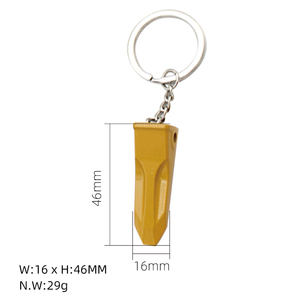 <span class=keywords><strong>Porte</strong></span>-clés mousqueton en alliage de zinc, personnalisé avec logo, UV, vintage, 3D, motif pelle excavatrice (dents de godet), jaune, léger - Product Image 2