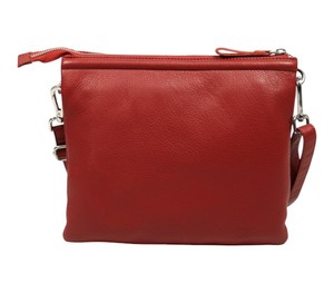 Premium Women Vibrant Red <b>Leather</b> Crossbody <b>Bag</b> <b>Soft</b> Stylish Handbag Front Zipper Pocket Adjustable Strap Casual Daily Use - Product Image 2