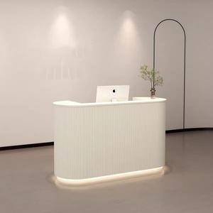 Mostrador de Recepción Blanco Moderno con Caja Registradora Resistente, Precio Económico para Salones de Belleza, Oficinas, Hoteles, Gimnasios, Hospitales - Product Image 1