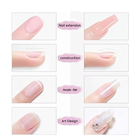 Gel Acrílico de Alta Calidad para Uñas, 60g, Efecto Constructor, Colores Rosa, Blanco y Transparente, Extensiones de Uñas