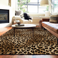 Tapis à imprimé léopard, fabriqué à la machine, moderne, lavable, tapis de salon doux, grand tapis de chambre à coucher, antidérapant, tapis d'intérieur à poils moyens