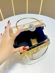 <span class=keywords><strong>Borsa</strong></span> da Sera di Lusso in Cristallo, Grande Capacità, con Strass e Nappa, Catena Staccabile, per Matrimoni e Feste, Elegante <span class=keywords><strong>Borsa</strong></span> Formale da Donna - Product Image 4