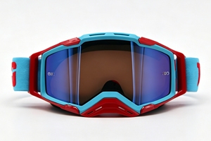 <span class=keywords><strong>Gafas</strong></span> de <span class=keywords><strong>Motocross</strong></span> OEM Azules y Rojas, Montura de TPU de Alta Calidad, Lentes Espejadas, Correa Ajustable, Protección UV para Deportes - Product Image 2