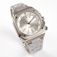 Montre de plongée de luxe pour hommes, lunette rotative, 42mm, carrée, en acier inoxydable, étanche à 150m, lumineuse, NH35, verre saphir automatique