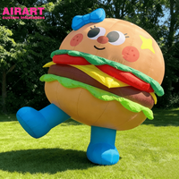 Ballon alimentaire gonflable en forme de hamburger pour la décoration de scène, hamburger gonflable pour les nouveautés de fête