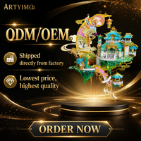Modèle 3D en métal DIY Fleurs Épanouies Pleine Lune, Jouet éducatif STEM, Cadeau, Décoration, Vente en gros, Personnalisé, Direct usine, OEM, CE EN71