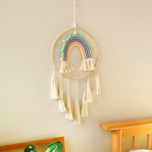 <span class=keywords><strong>Arcobaleno</strong></span> Macrame arazzo appeso a parete arredamento bohémien moderno enorme acchiappasogni nappa tessuta acchiappasogni decorazioni per la casa - Product Image 2