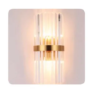 New Wholesale Luxury Indoor Living Room Bedroom Background Hotel Modern Decorative Crystal Wall Lamp 2024