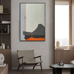 Art Original d'Usine : Tableau Minimaliste Texturé Peint à la Main, Style Art Déco, <span class=keywords><strong>Nature</strong></span> Beige, Taille Personnalisée, Toile Encadrée pour Galerie - Product Image 2