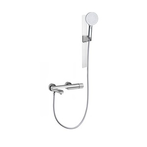 Robinet <span class=keywords><strong>de</strong></span> douche et <span class=keywords><strong>baignoire</strong></span> encastré HONGDEC au design moderne et épuré, en cuivre, avec bec orientable, eau chaude et froide, finition chromée - Product Image 2