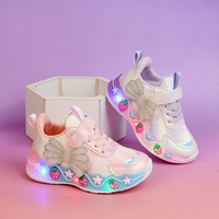 Chaussons pour enfants antidérapants, rembourrés, confortables, lumineux, résistants à l'usure, vente en gros, prix bas, nouvelle paire, chaussures de sport princesse