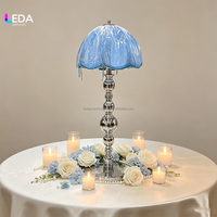 Lampe de table LEDA de luxe, style rétro européen, avec franges, rechargeable, en métal doré, pour décoration de mariage, centre de table