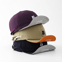 Gorra de Béisbol Bordada con Letra B Personalizada, Unisex, Estilo Retro, Plegable, Ajustable, de Algodón, Protección Solar, Venta al Por Mayor