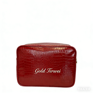Wholesale Customized Personalized Crocodile Textured Makeup <strong>Bag</strong> Embroider Name Cosmetic Pouch <strong>Travel</strong> <strong>Wash</strong> <strong>Bag</strong> for <strong>Women</strong> - Product Image 6