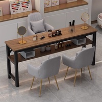 Table à ongles économique en cuir véritable pour salons de manucure, design simple et luxueux, style japonais, pour une ou deux personnes