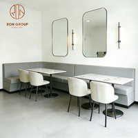 Ensemble table et chaises de café en marbre, canapé, banquette, mobilier de restauration pour café