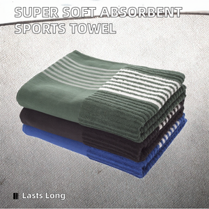 <span class=keywords><strong>Serviette</strong></span> de club de golf personnalisée <span class=keywords><strong>Serviette</strong></span> de bain en coton jacquard à rayures colorées <span class=keywords><strong>Serviette</strong></span> de sport non pelucheuse à séchage rapide et absorbant l'eau pour les centres de villégiature - Product Image 2