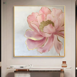 Moderne <span class=keywords><strong>simple</strong></span> luxe style pivoine <span class=keywords><strong>fleur</strong></span> mur art décor à la maison peinture salon fond mur cristal porcelaine peinture - Product Image 5