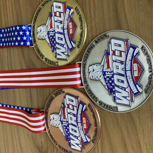 Medaglia del Campionato <span class=keywords><strong>Mondiale</strong></span> di Armwrestling USA <span class=keywords><strong>2020</strong></span>, Finitura Oro - Product Image 1