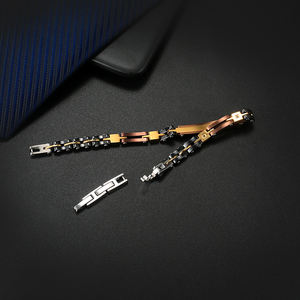 Bracelet pour homme en céramique noire et acier inoxydable 316, minimaliste, de haute qualité, étanche, tendance, test de pulvérisation de sel REACH réussi - Product Image 4