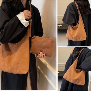 Boshiho High Quality Women Suede Bags Leather Slouchy Adjustable Strap Hobo <b>Tote</b> Bag Shoulder Purse <b>Zip</b> Handbag - Product Image 2